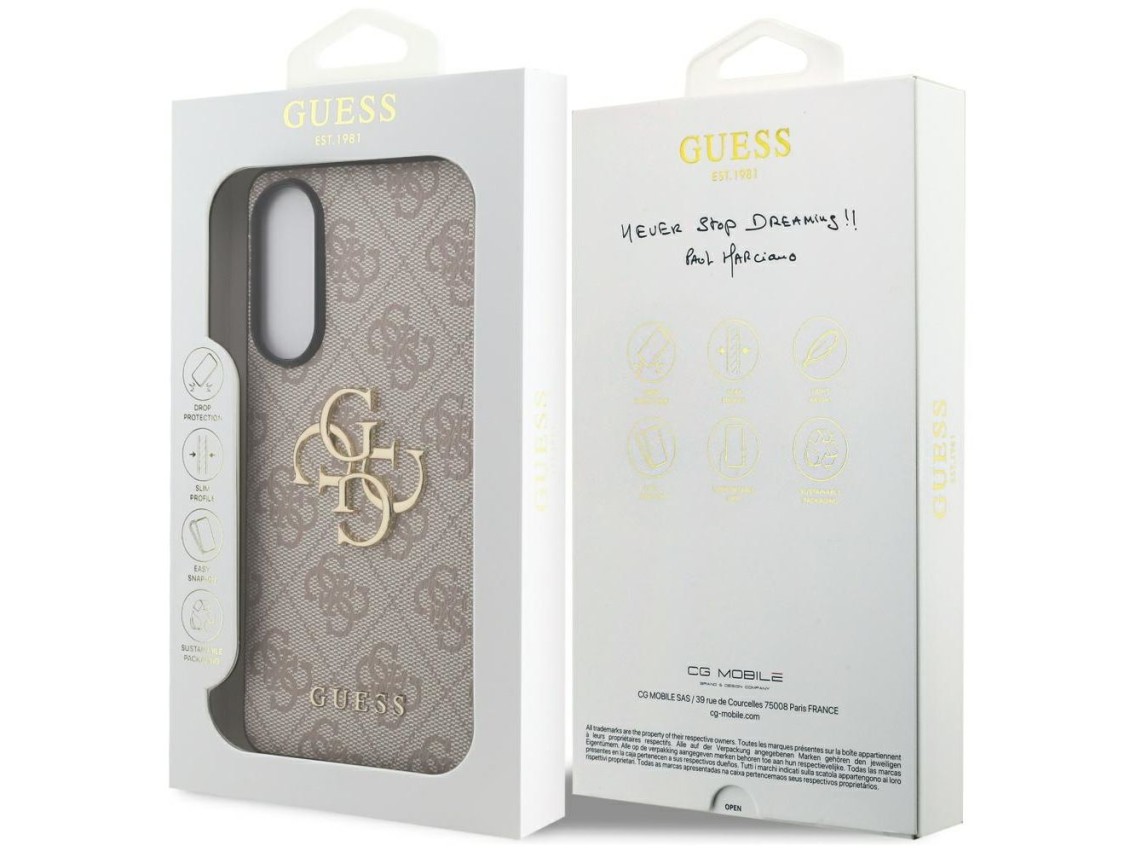 Guess Big 4G Logo Classic Logo Case for Samsung Galaxy S25 Edge - Pink