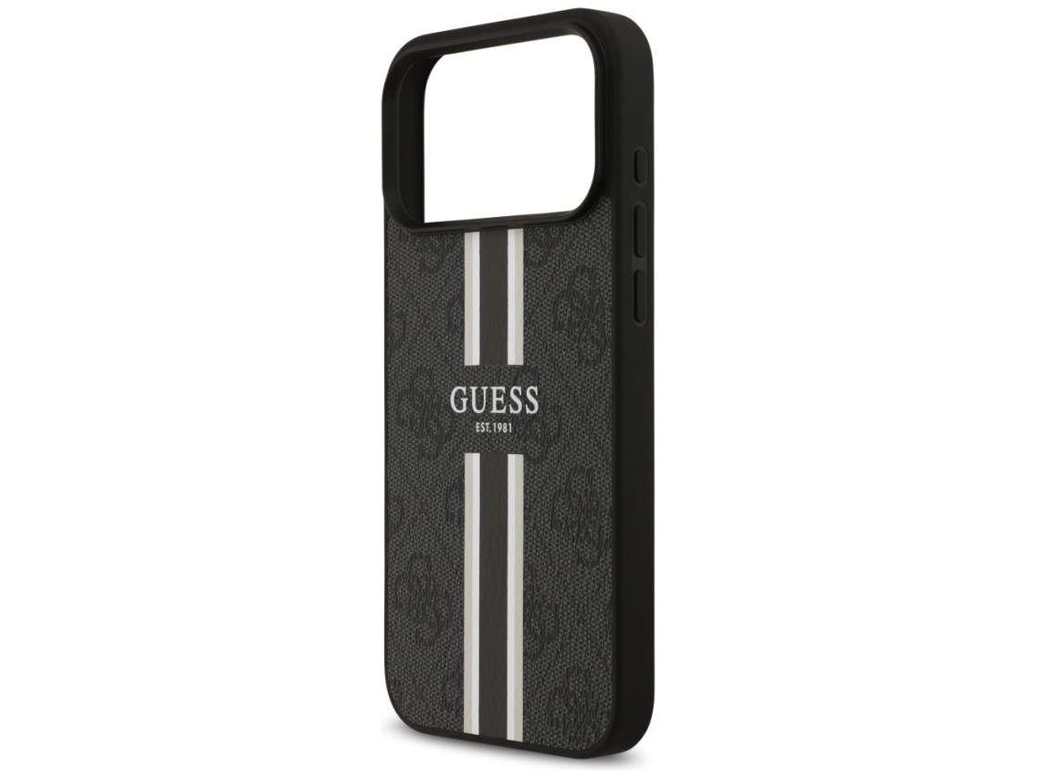 Guess 4G Printed Stripes MagSafe case for iPhone 17 Pro Max - black