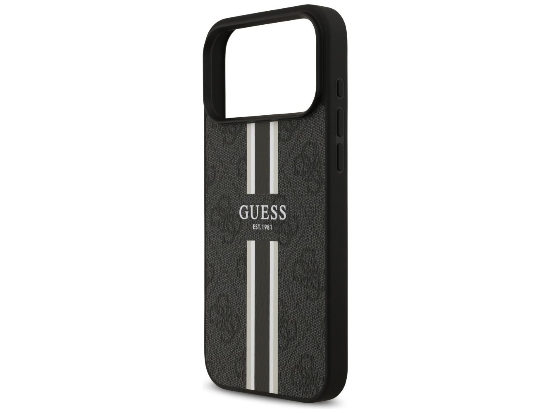 Guess 4G Printed Stripes MagSafe case for iPhone 17 Pro Max - black