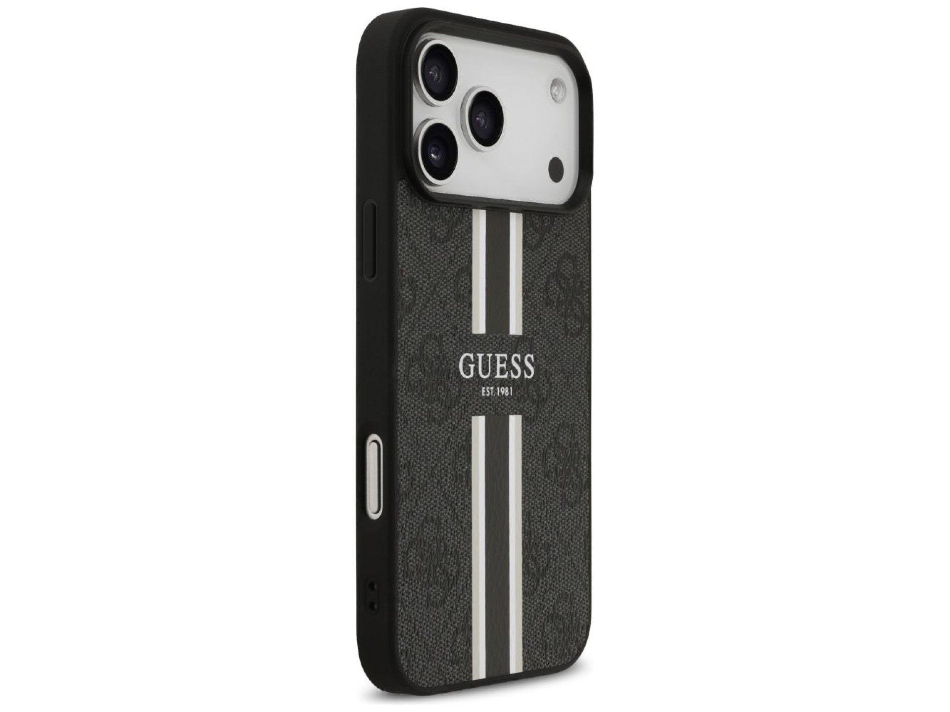 Guess 4G Printed Stripes MagSafe case for iPhone 17 Pro Max - black