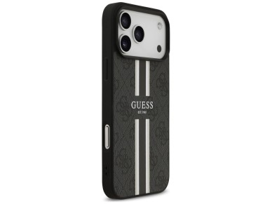 Guess 4G Printed Stripes MagSafe case for iPhone 17 Pro Max - black Guess 4G Printed Stripes MagSafe case for iPhone 17 Pro Max - black