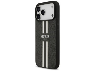 Guess 4G Printed Stripes MagSafe case for iPhone 17 Pro Max - black Guess 4G Printed Stripes MagSafe case for iPhone 17 Pro Max - black