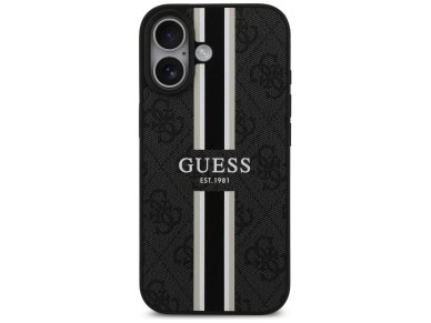 Funda Guess 4G con estampado de rayas y MagSafe para iPhone 17 - negra Funda Guess 4G con estampado de rayas y MagSafe para iPhone 17 - negra