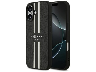 Funda Guess 4G con estampado de rayas y MagSafe para iPhone 17 - negra Funda Guess 4G con estampado de rayas y MagSafe para iPhone 17 - negra