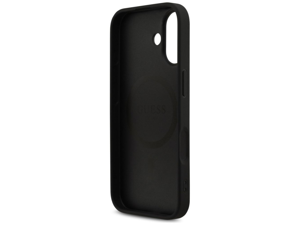 Funda Guess 4G con estampado de rayas y MagSafe para iPhone 17 - negra