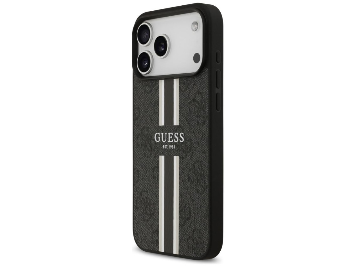 Guess 4G Printed Stripes MagSafe case for iPhone 17 Pro Max - black