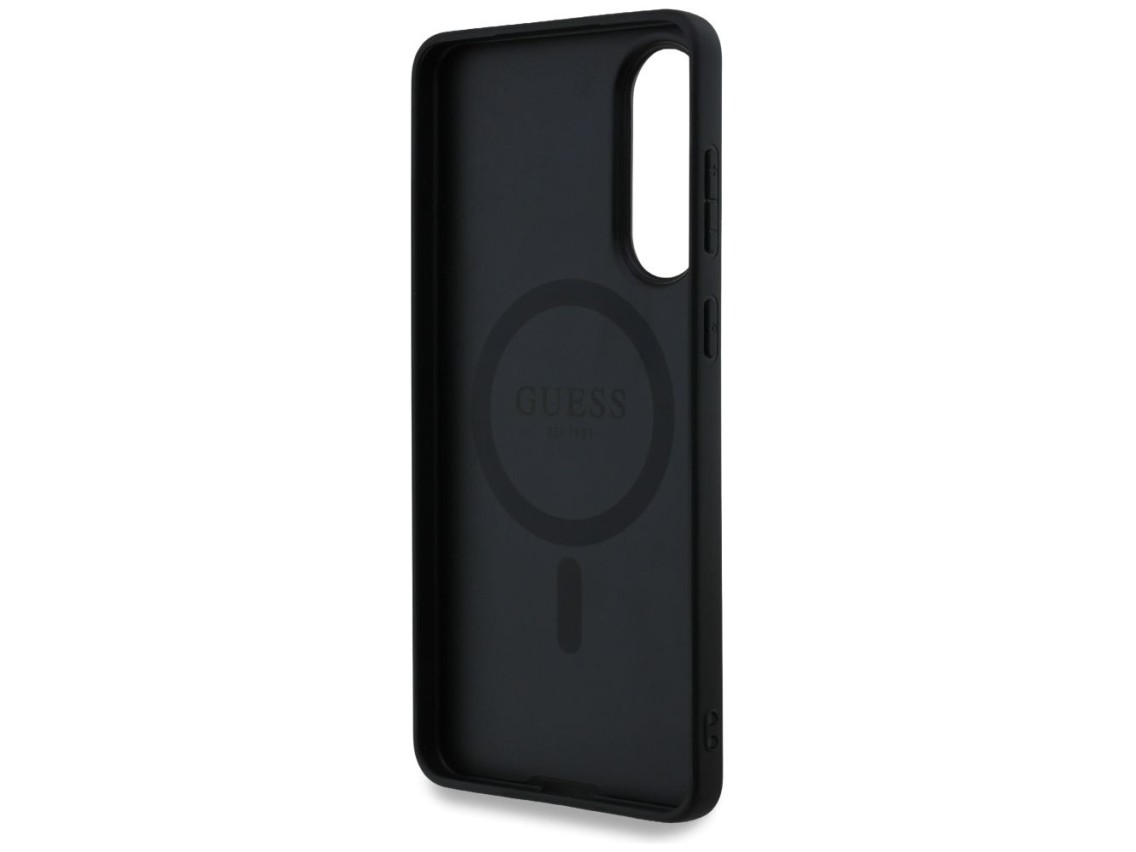Guess 4G Ring Classic Logo MagSafe Case for Samsung Galaxy S25 Edge - Black