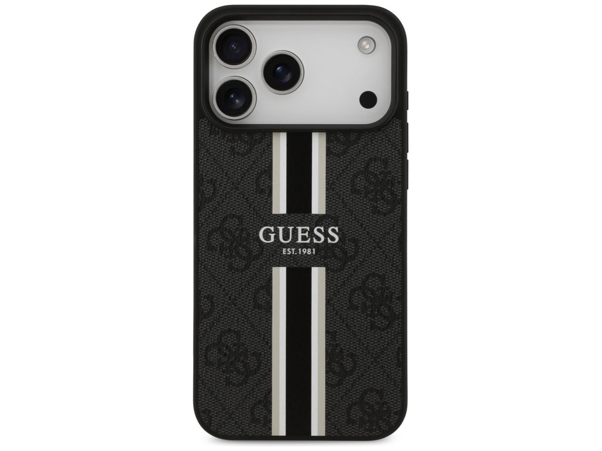 Guess 4G Printed Stripes MagSafe case for iPhone 17 Pro Max - black