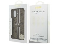 Funda Guess 4G con estampado de rayas y MagSafe para iPhone 17 - marrón Funda Guess 4G con estampado de rayas y MagSafe para iPhone 17 - marrón