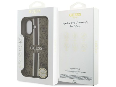 Guess 4G Printed Stripes MagSafe case for iPhone 17 - brown Guess 4G Printed Stripes MagSafe case for iPhone 17 - brown