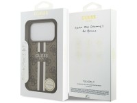 Funda Guess 4G con estampado de rayas y MagSafe para iPhone 17 Pro - marrón Funda Guess 4G con estampado de rayas y MagSafe para iPhone 17 Pro - marrón