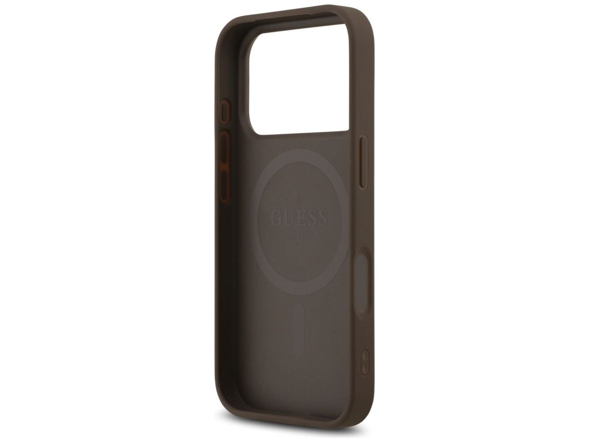 Funda Guess 4G con estampado de rayas y MagSafe para iPhone 17 Pro - marrón