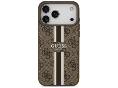 Guess 4G Printed Stripes MagSafe case for iPhone 17 Pro Max - brown Guess 4G Printed Stripes MagSafe case for iPhone 17 Pro Max - brown