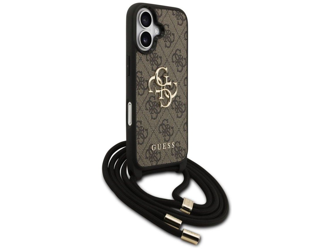 Guess 4G Big Logo Cord Stap Crossbody Case for iPhone 17 - Brown