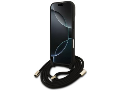 Funda Guess 4G con logotipo grande y correa para cord�n, tipo bandolera, para iPhone 17 - Marr�n