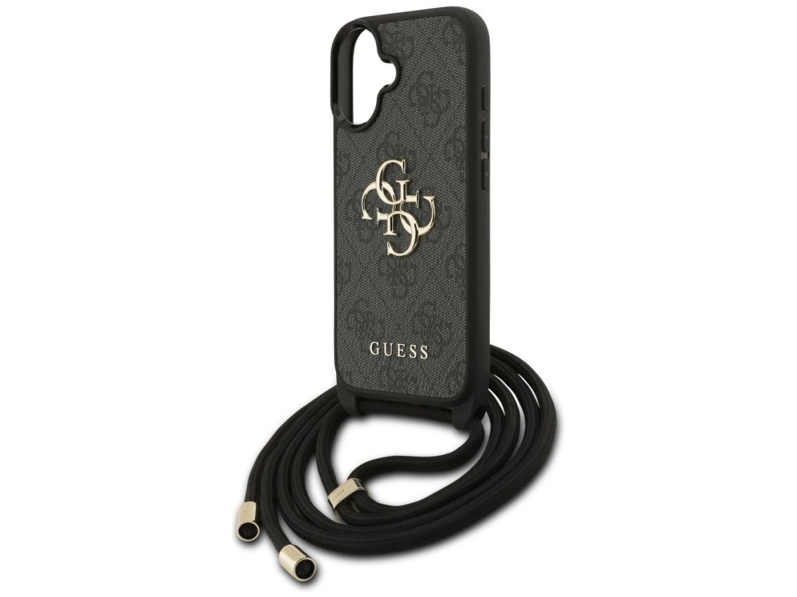 Guess 4G Big Logo Cord Stap Crossbody Case for iPhone 17 - Black