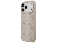 Capa Guess 4G com estampa de listras e MagSafe para iPhone 17 Pro Max - rosa Capa Guess 4G com estampa de listras e MagSafe para iPhone 17 Pro Max - rosa