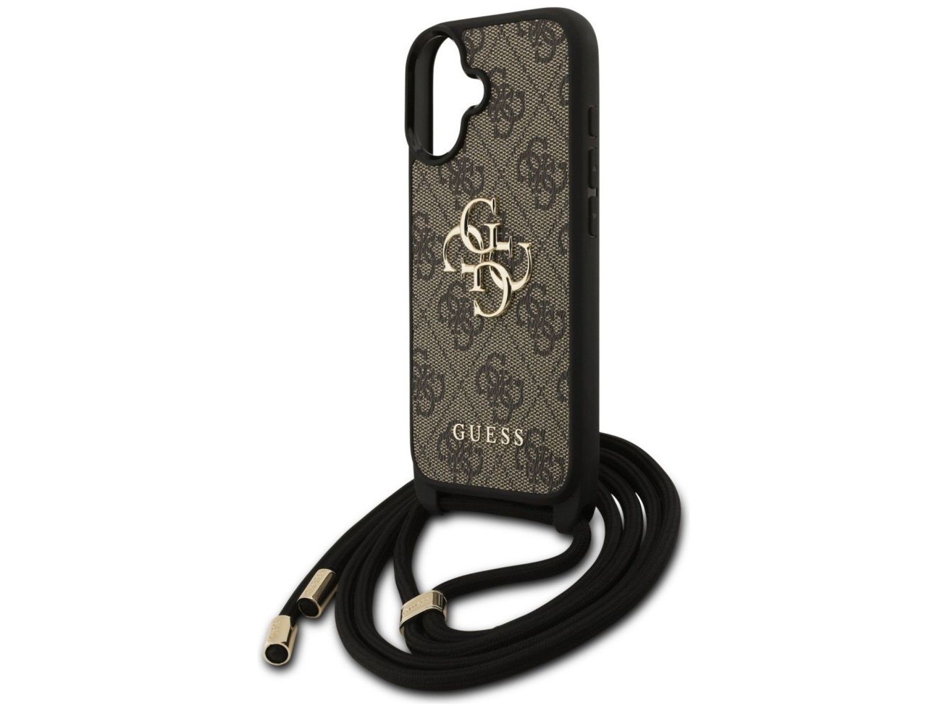 Guess 4G Big Logo Cord Stap Crossbody Case for iPhone 17 - Brown