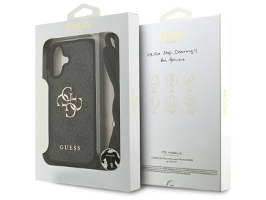 Capa transversal Guess 4G com logo grande e al�a para iPhone 17 - Preta