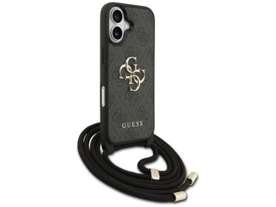 Capa transversal Guess 4G com logo grande e al�a para iPhone 17 - Preta