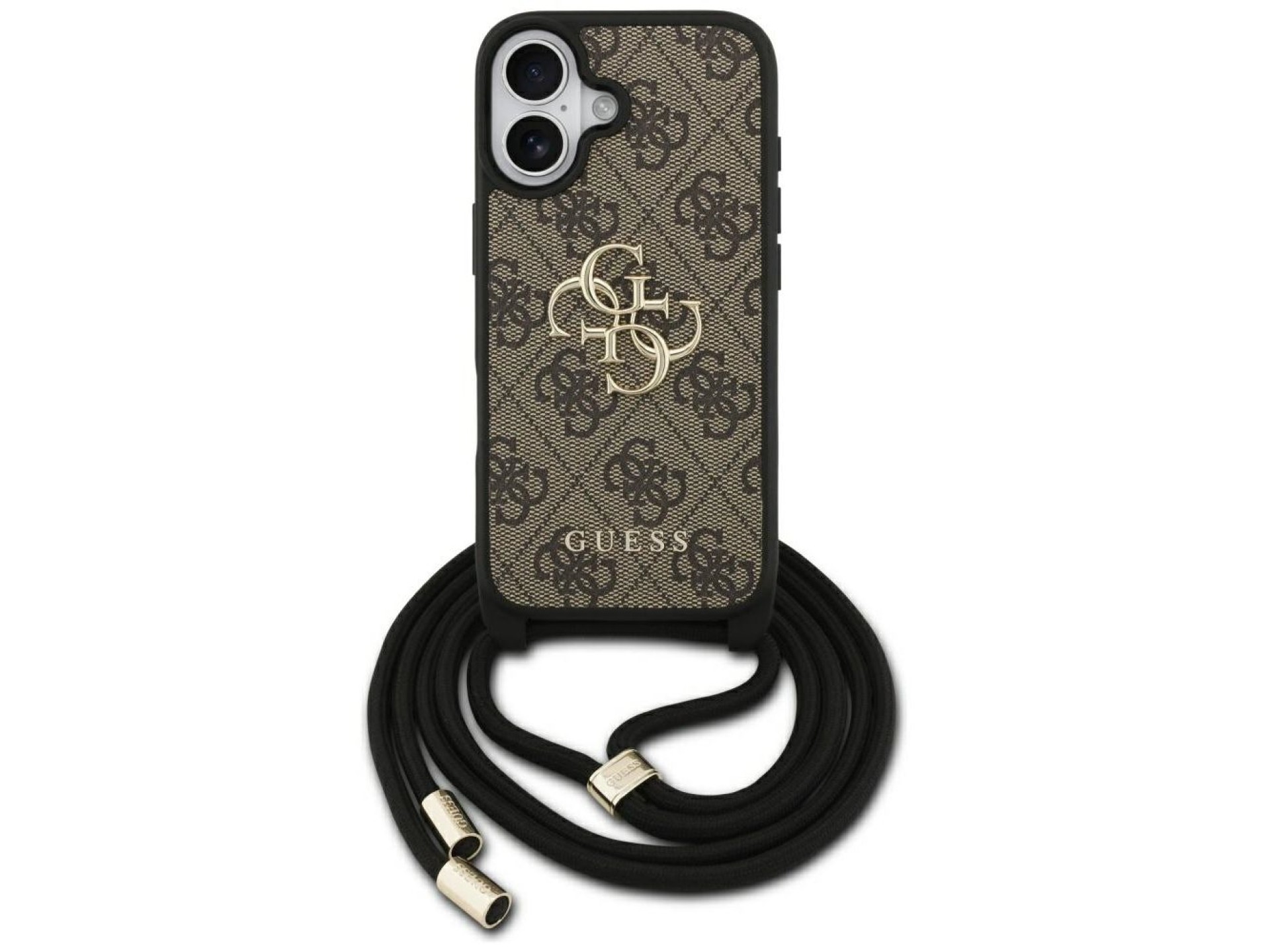 Guess 4G Big Logo Cord Stap Crossbody Case for iPhone 17 - Brown