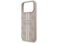 Capa Guess 4G com estampa de listras e MagSafe para iPhone 17 Pro Max - rosa Capa Guess 4G com estampa de listras e MagSafe para iPhone 17 Pro Max - rosa