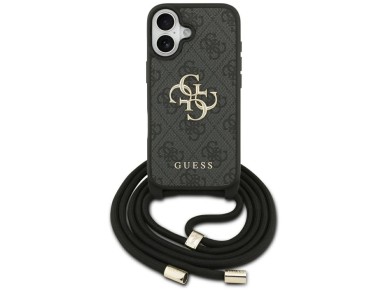 Guess 4G Big Logo Cord Stap Crossbody Case for iPhone 17 - Black Guess 4G Big Logo Cord Stap Crossbody Case for iPhone 17 - Black