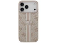 Capa Guess 4G com estampa de listras e MagSafe para iPhone 17 Pro Max - rosa Capa Guess 4G com estampa de listras e MagSafe para iPhone 17 Pro Max - rosa