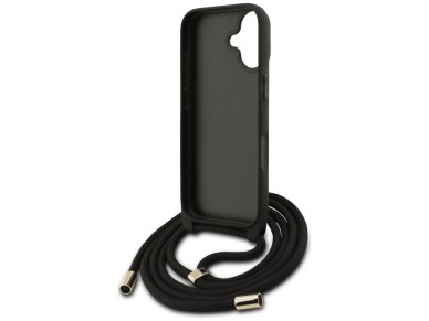 Capa transversal Guess 4G com logo grande e al�a para iPhone 17 - Preta