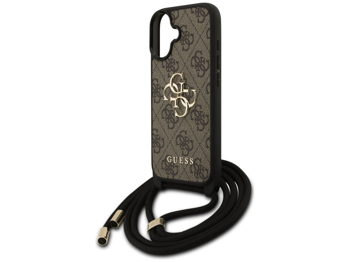 Guess 4G Big Logo Cord Stap Crossbody Case for iPhone 17 - Brown