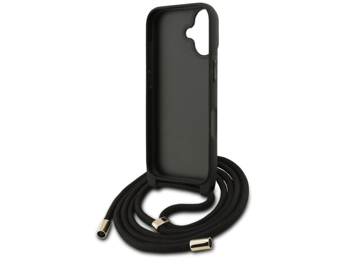 Guess 4G Big Logo Cord Stap Crossbody Case for iPhone 17 - Black