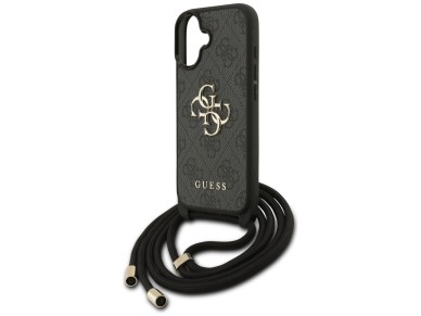 Capa transversal Guess 4G com logo grande e al�a para iPhone 17 - Preta