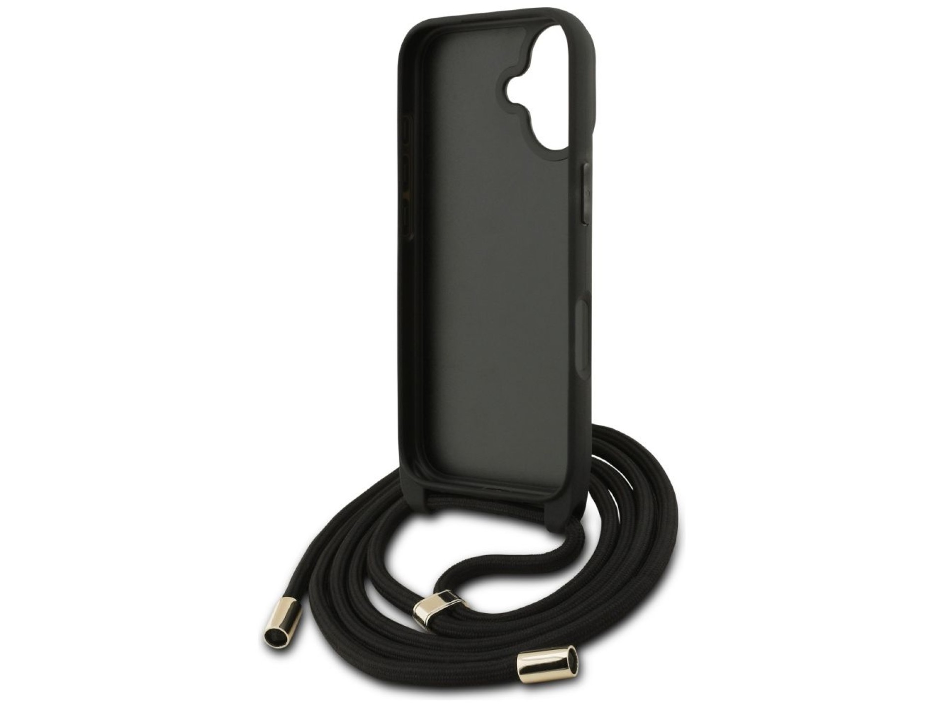 Guess 4G Big Logo Cord Stap Crossbody Case for iPhone 17 - Black