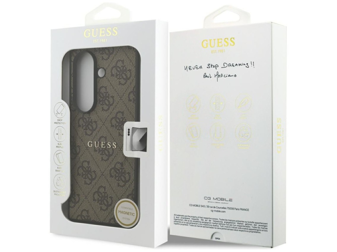 Funda Guess 4G Classic MagSafe para Samsung Galaxy Z Fold7 - Marrón