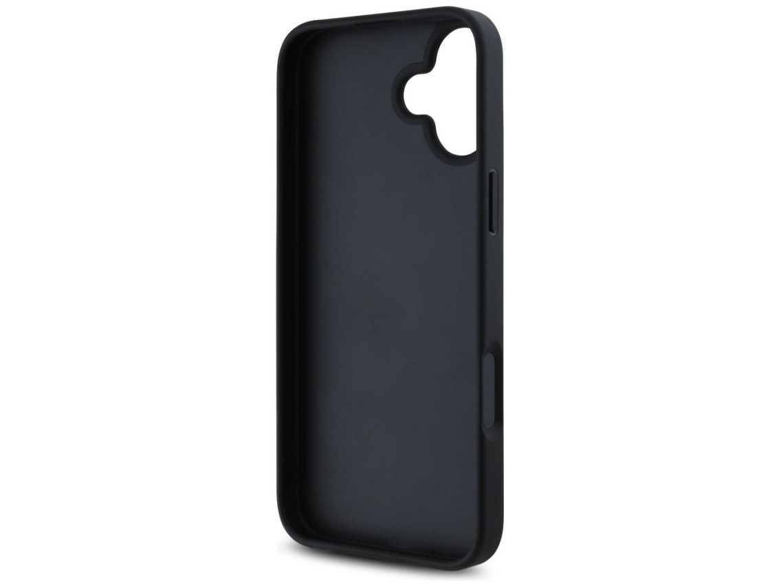 Capa Guess Grained Roses com logo Big 4G para iPhone 16 - preta
