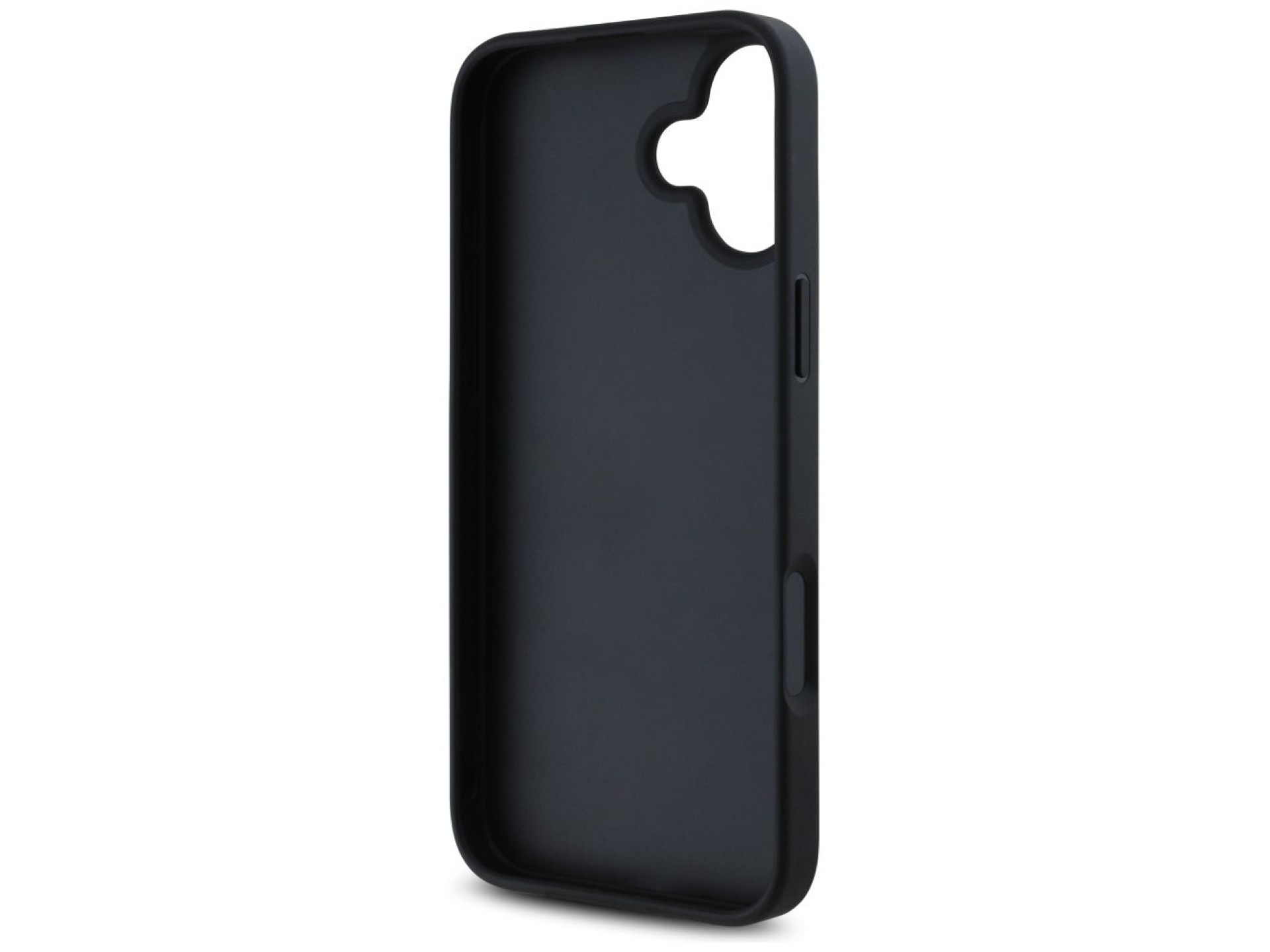 Capa Guess Grained Roses com logo Big 4G para iPhone 16 - preta