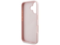 Capa para iPhone 16 Guess Grained Roses com logo 4G grande - rosa