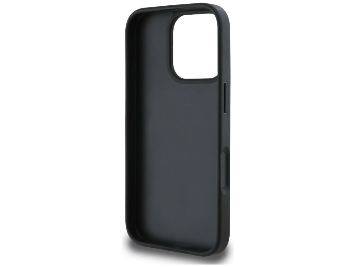 Capa Guess Grained Roses com logo Big 4G para iPhone 16 Pro Max - preta