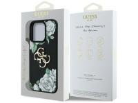 Capa Guess Grained Roses com logo Big 4G para iPhone 16 Pro Max - preta Capa Guess Grained Roses com logo Big 4G para iPhone 16 Pro Max - preta