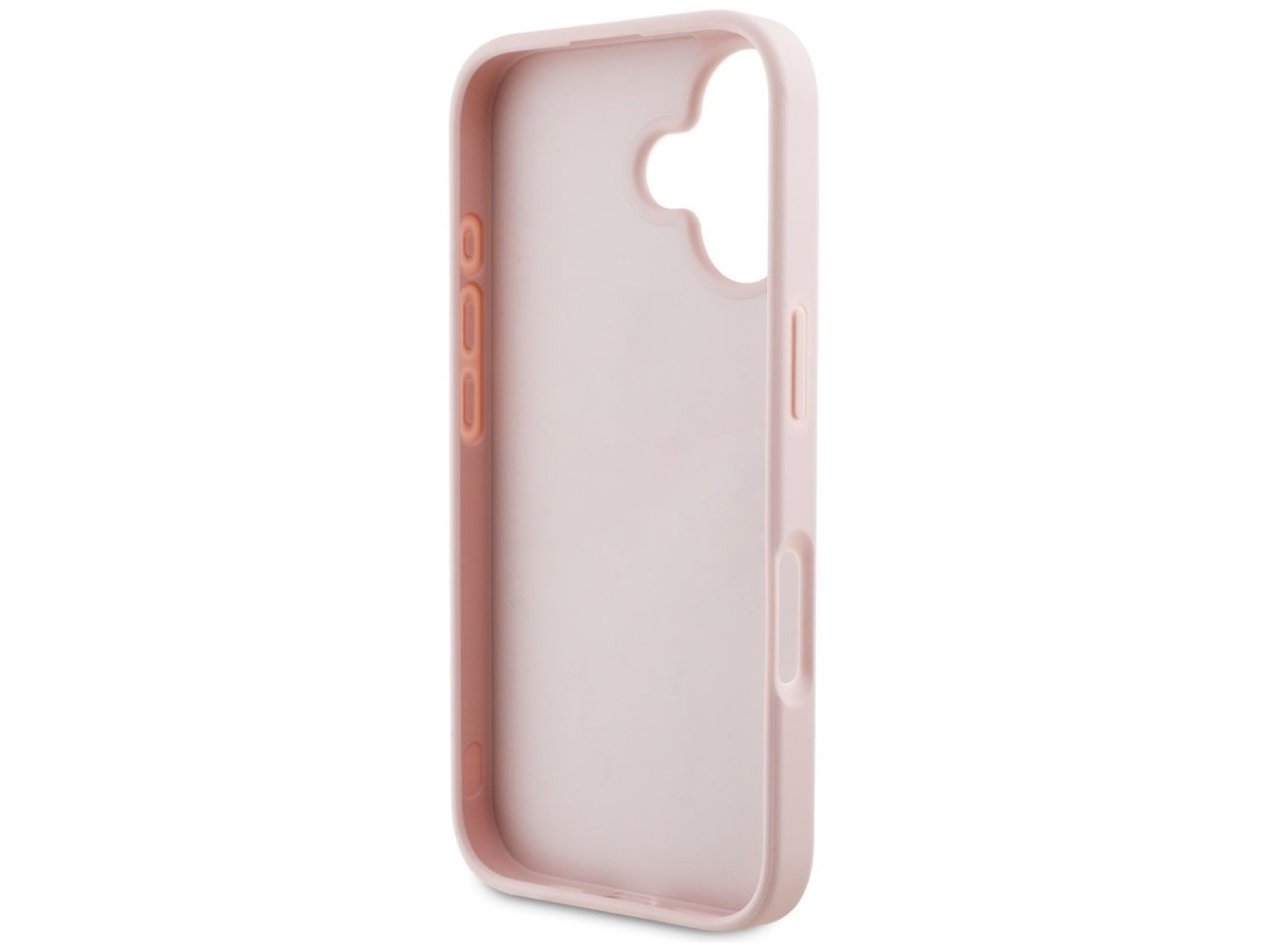 Capa para iPhone 16 Guess Grained Roses com logo 4G grande - rosa