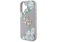Guess Grained Roses Big 4G Logo iPhone 16 Case - Purple Guess Grained Roses Big 4G Logo iPhone 16 Case - Purple