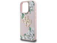 Guess Grained Roses Big 4G logo iPhone 16 Pro Max case - pink Guess Grained Roses Big 4G logo iPhone 16 Pro Max case - pink
