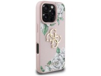 Guess Grained Roses Big 4G logo iPhone 16 Pro Max case - pink Guess Grained Roses Big 4G logo iPhone 16 Pro Max case - pink