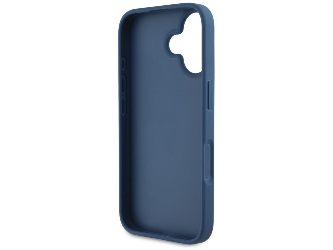 Guess Grained Roses Big 4G logo case for iPhone 16 - blue