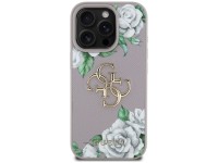 Guess Grained Roses Big 4G Logo iPhone 16 Pro Max Case - Purple Guess Grained Roses Big 4G Logo iPhone 16 Pro Max Case - Purple