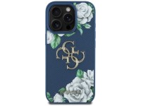 Guess Grained Roses Big 4G logo case for iPhone 16 Pro Max - blue Guess Grained Roses Big 4G logo case for iPhone 16 Pro Max - blue