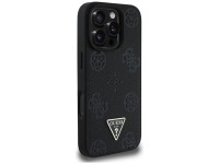Guess Grained Hot Stamp Peony Triangle Logo MagSafe Case for iPhone 16 Pro - Black Guess Grained Hot Stamp Peony Triangle Logo MagSafe Case for iPhone 16 Pro - Black