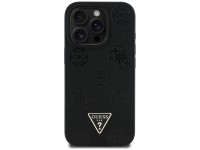 Guess Grained Hot Stamp Peony Triangle Logo MagSafe Case for iPhone 16 Pro - Black Guess Grained Hot Stamp Peony Triangle Logo MagSafe Case for iPhone 16 Pro - Black
