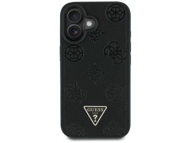 Funda Guess MagSafe con logotipo de triángulo de peonía estampado en caliente y textura granulada pa Funda Guess MagSafe con logotipo de triángulo de peonía estampado en caliente y textura granulada pa