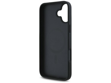 Funda Guess MagSafe con logotipo de triángulo de peonía estampado en caliente y textura granulada pa Funda Guess MagSafe con logotipo de triángulo de peonía estampado en caliente y textura granulada pa